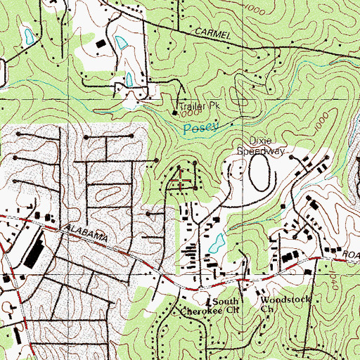 Topographic Map of Audubon Forest, GA