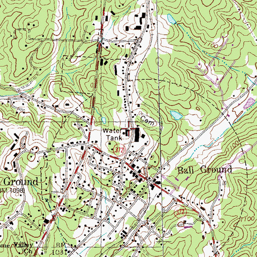 Topographic Map of Ball Ground Baptist Church, GA