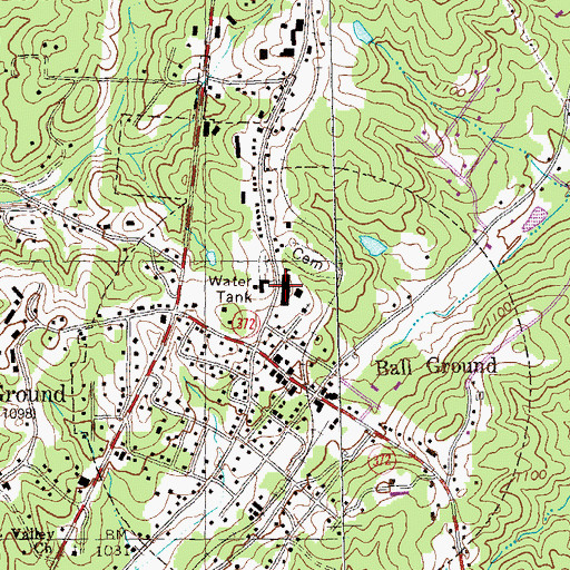 Topographic Map of Ball Ground Elementary School, GA