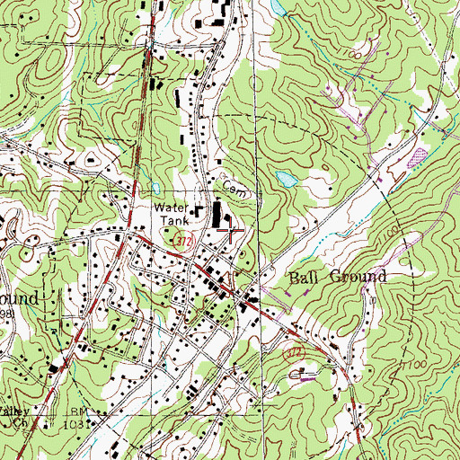 Topographic Map of Ball Ground Methodist Church, GA