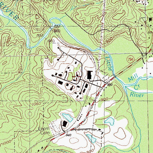 Topographic Map of Bell Industrial Park, GA