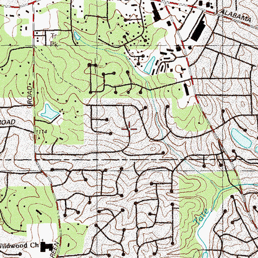 Topographic Map of Bells Ferry Place, GA