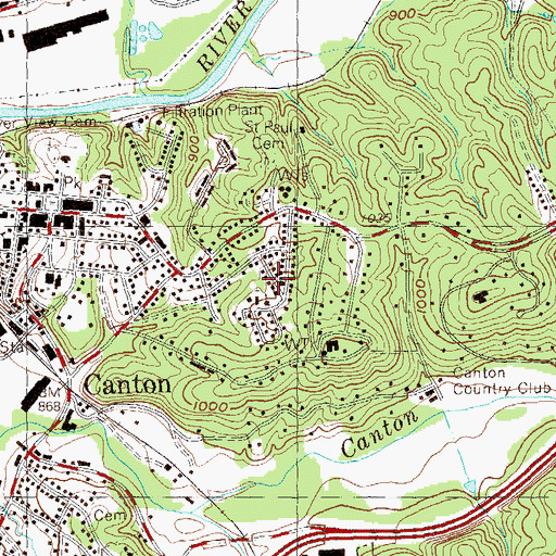 Topographic Map of Canton Public School (historical), GA