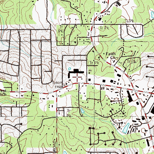 Topographic Map of Cherokee Commons Shopping Center, GA