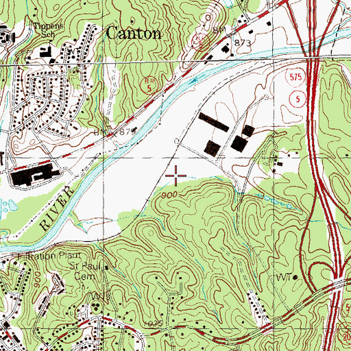 Topographic Map of Cherokee County, GA