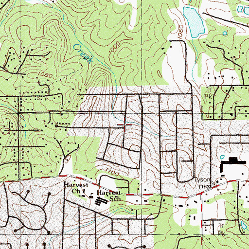 Topographic Map of Cherokee Estates, GA