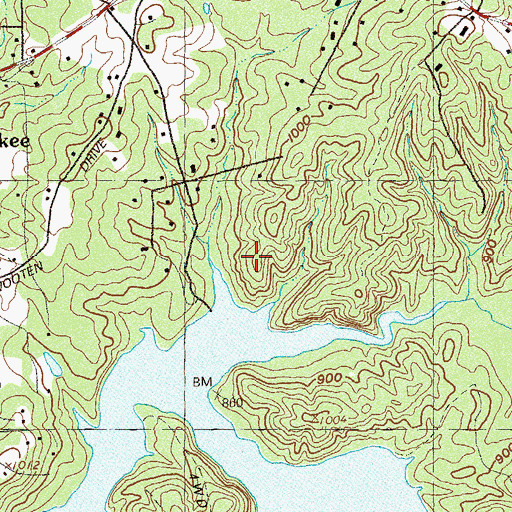Topographic Map of Cherokee Mine, GA