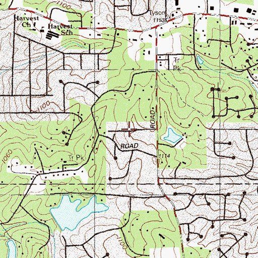 Topographic Map of Cherokee Mobile Home Park, GA