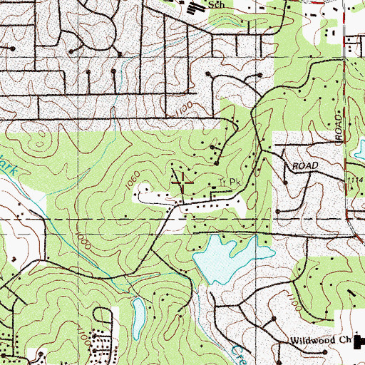 Topographic Map of Cherokee South, GA