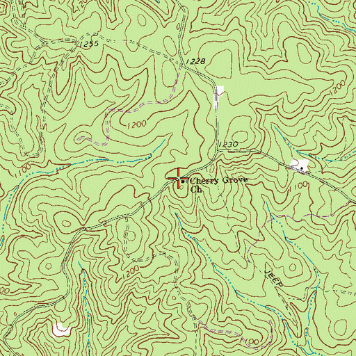 Topographic Map of Cherry Grove School (historical), GA