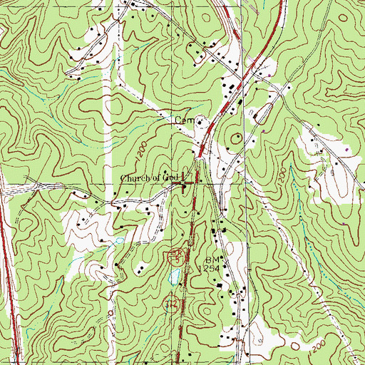Topographic Map of Church of God, GA