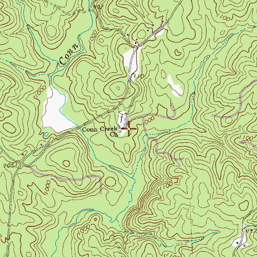 Topographic Map of Conn Creek School (historical), GA