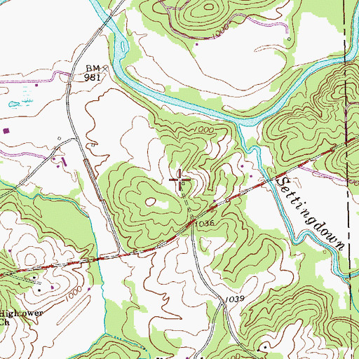 Topographic Map of Creighton (historical), GA