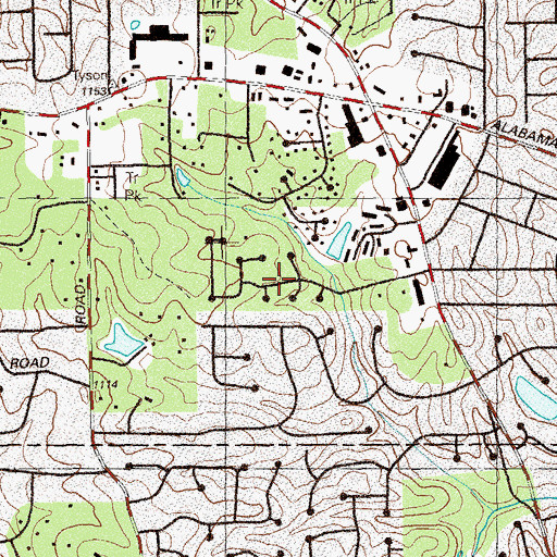 Topographic Map of Cross Creek, GA