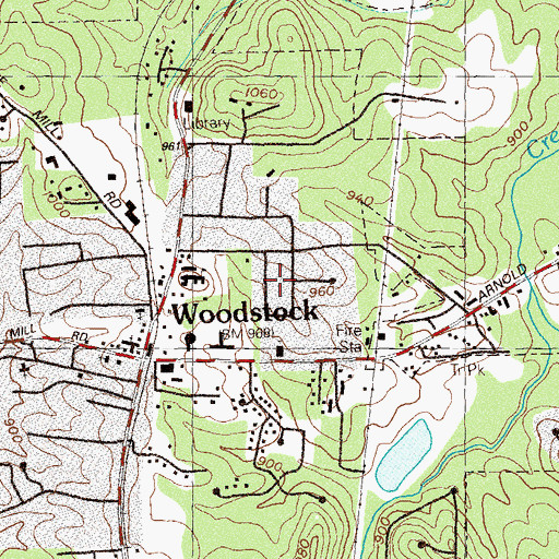 Topographic Map of Dobbs Estates, GA