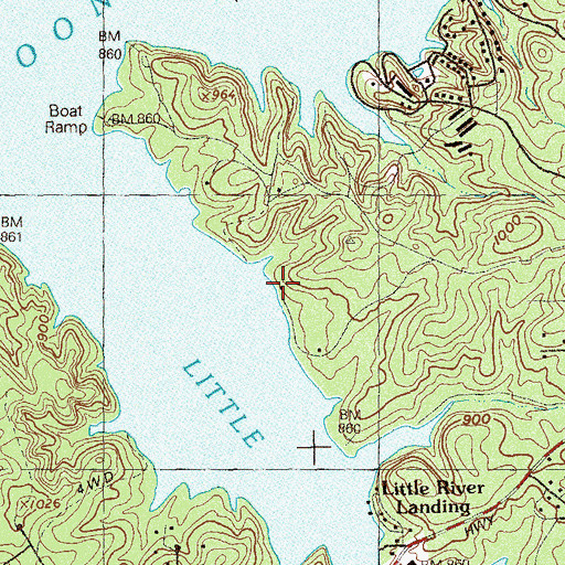 Topographic Map of Dunwoody Methodist Youth Camp, GA