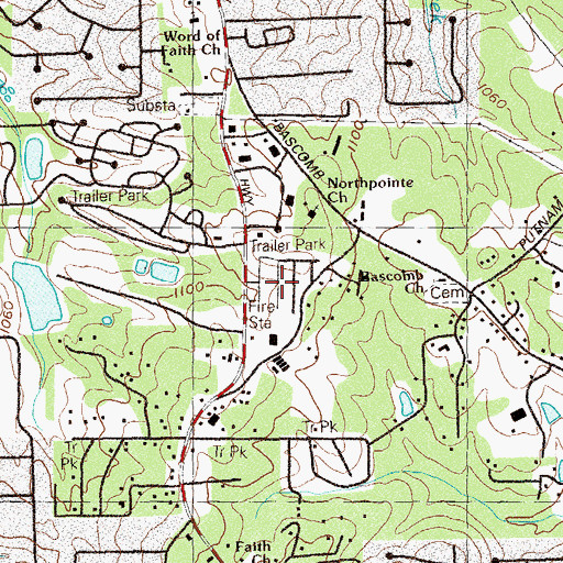 Topographic Map of Eastgate Mobile Home Park, GA