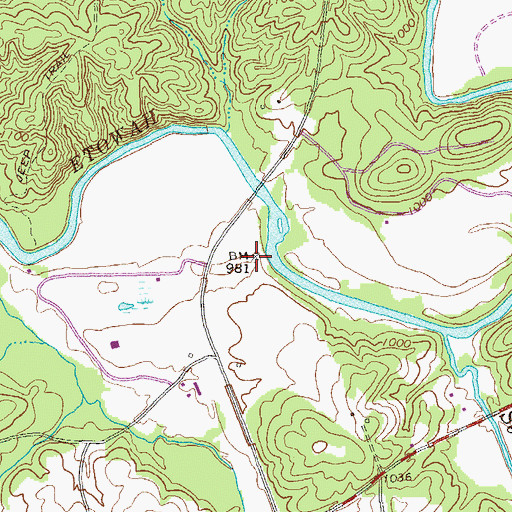 Topographic Map of Franklin Gold Mine, GA