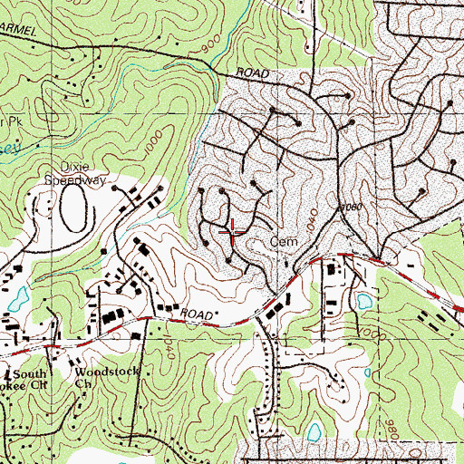 Topographic Map of Independence Walk, GA