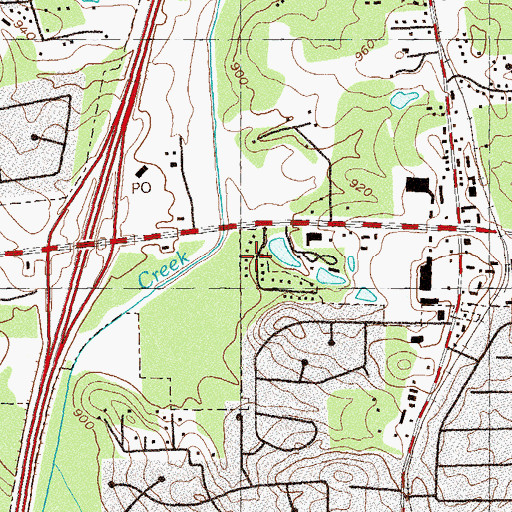 Topographic Map of Indian Valley Estates, GA