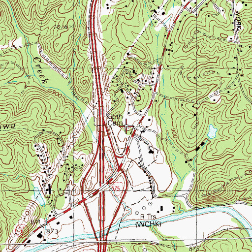 Topographic Map of Keith Cemetery, GA