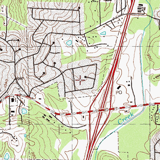 Topographic Map of Kingridge Estates, GA