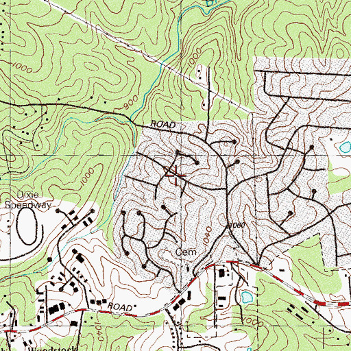 Topographic Map of Kingridge West, GA