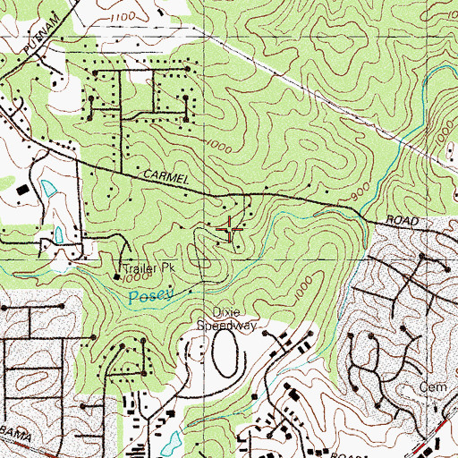Topographic Map of Land of Lakes, GA