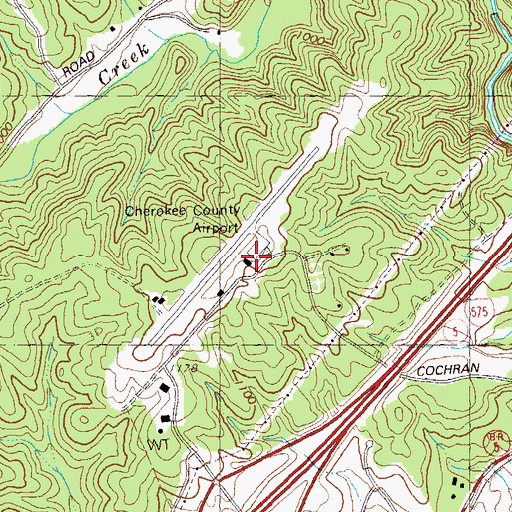 Topographic Map of Lays School, GA