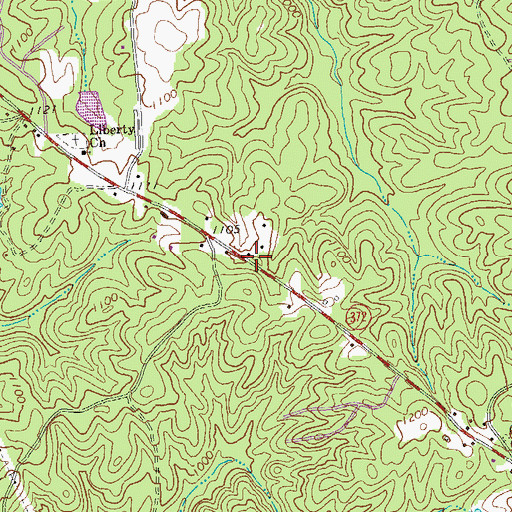 Topographic Map of Liberty School (historical), GA