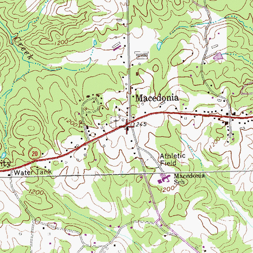Topographic Map of Macedonia Church, GA