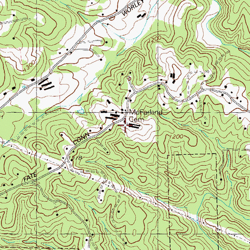 Topographic Map of McFarland Cemetery, GA