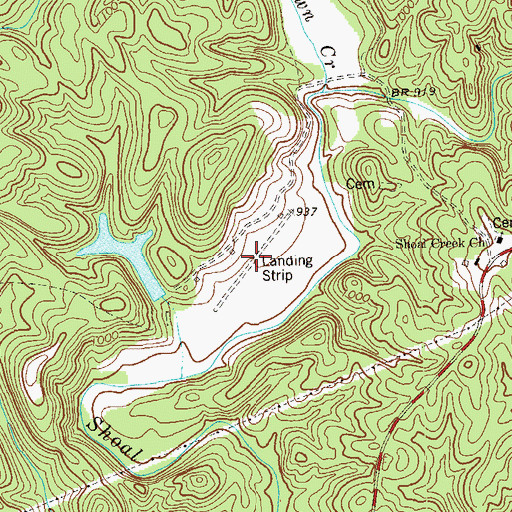 Topographic Map of Moore Airstrip (historical), GA