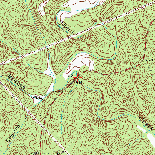 Topographic Map of Moores Mill Bridge, GA