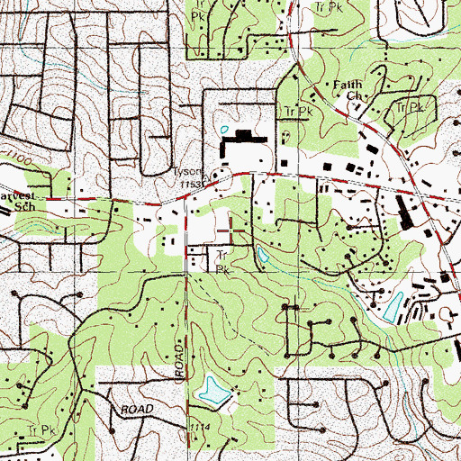 Topographic Map of Northridge Estates, GA