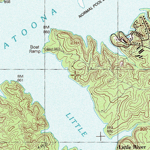 Topographic Map of Noonday Baptist Association Camp, GA