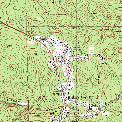 Topographic Map of Northside Church, GA