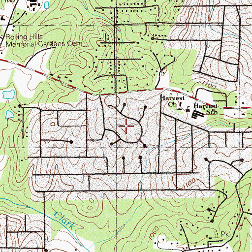 Topographic Map of Nowlin Estates, GA