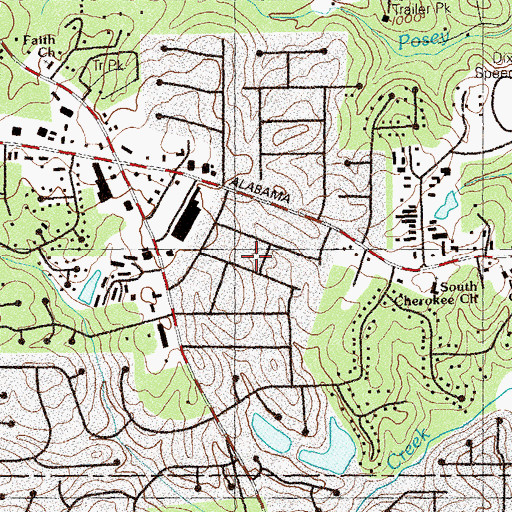 Topographic Map of Nowlin Station, GA