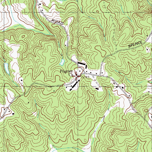 Topographic Map of Pilgrim Church, GA