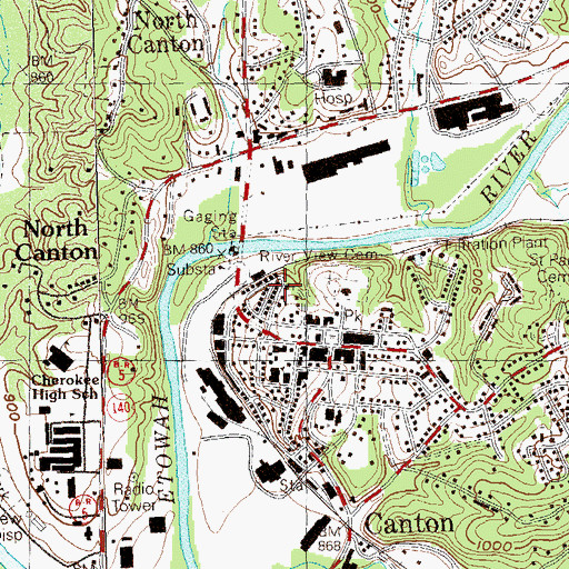 Topographic Map of Riverdale School (historical), GA