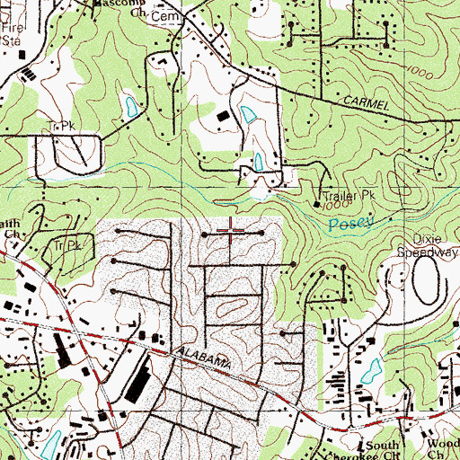 Topographic Map of Savanna Place, GA