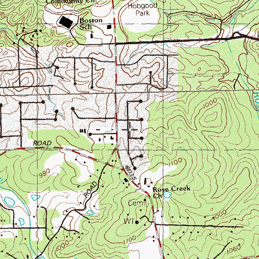 Topographic Map of Southfork, GA