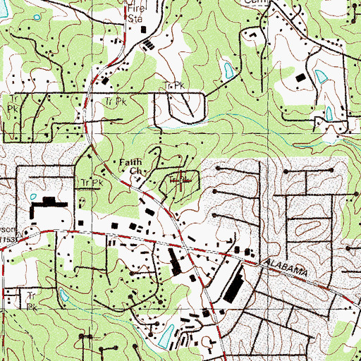 Topographic Map of Spring Valley Mobile Home Park, GA