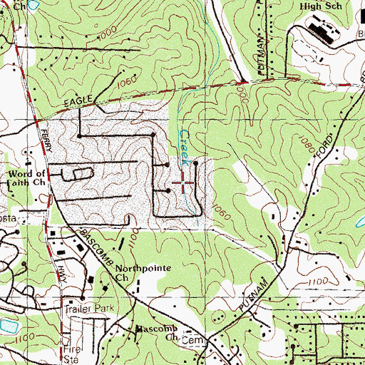 Topographic Map of Sturbridge, GA