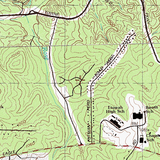 Topographic Map of The Arbors, GA