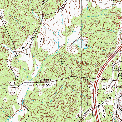 Topographic Map of Three Hundred and One Mine, GA