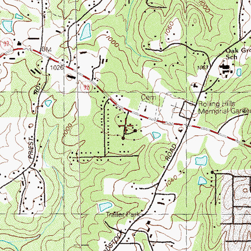 Topographic Map of Timberlake North, GA