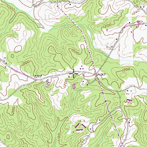 Topographic Map of Trinity Church, GA