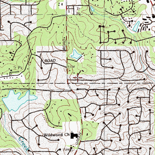 Topographic Map of Village Green, GA
